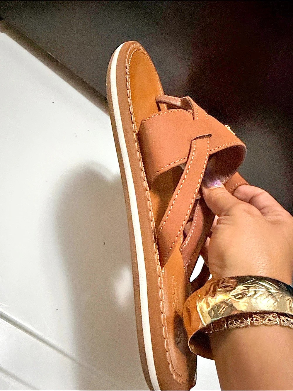 Lauren Ralph Lauren Rosalind Sandal Brown Thong Sandals - Picture 7 of 8